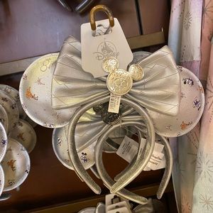 Loungefly Disney Parks 100 Anniversary Platinum Minnie Ears Headband